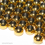 10 Sfere in Acciaio Inox Dorato 4mm