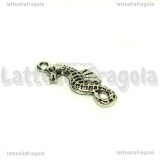 Ciondolo Cavalluccio Marino double-face in metallo argento antico 26x9mm