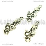 Charm Calamaro in metallo argento antico 25x10mm