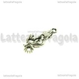 Charm Calamaro in metallo argento antico 25x10mm