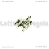 Charm Cane Bulldog Inglese in metallo argento antico 17x13mm