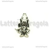 Ciondolo Cane Basset Hound in metallo argento antico 25x15mm
