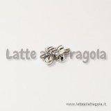 Spaziatore double-face ape in metallo argento antico 14x12mm