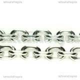 1 Metro Catena in Alluminio argentato maglia ovale 10.5x8mm