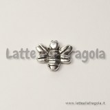 Spaziatore double-face ape in metallo argento antico 14x12mm