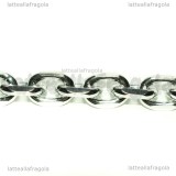 1 Metro Catena in Alluminio argentato maglia ovale 10.5x8mm