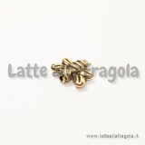 Spaziatore double-face ape in metallo oro antico 14x12mm