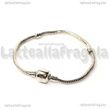 Base bracciale tipo pandora in ottone argentato 18cm