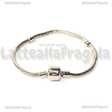 Base bracciale tipo pandora in ottone argentato 18cm