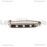 5 Basi Spilletta con chiusura di sicurezza in Acciaio Inox 33x5mm