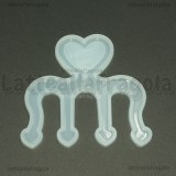 Stampo in silicone Segnalibro con Cuore lucido diametro 10.5x10cm