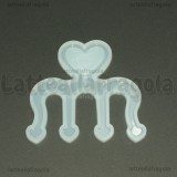 Stampo in silicone Segnalibro con Cuore lucido 10.5x10cm