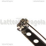 5 Basi Spilletta con chiusura di sicurezza in Acciaio Inox 25x5mm