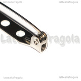 5 Basi Spilletta con chiusura di sicurezza in Acciaio Inox 25x5mm