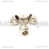 Cuore foro largo in metallo argento antico 7x8x9mm