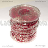 10 Metri (Bobina) di Catena Rosario in Acciaio e Cristallo Sfaccettato Rosso 3.5x3mm