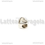 Cuore foro largo in metallo argento antico 7x8x9mm