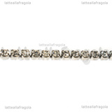1 Metro Catena in Acciaio Inox Strass Cristal 3mm