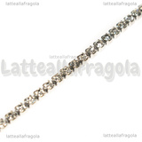 1 Metro Catena in Acciaio Inox Strass Cristal 3mm
