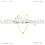 Ciondolo Bezel Gelato in metallo argentato 46.5x32mm