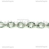 1 metro di Catena in alluminio argentato puntinata 7x6mm