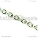 1 metro di Catena in alluminio argentato puntinata 7x6mm
