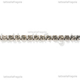 1 Metro Catena in Acciaio Inox Strass Cristal 2.5mm