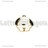 Ciondolo Snoopy in metallo dorato smaltato 24x20mm