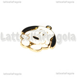 Ciondolo Snoopy in metallo dorato smaltato 24x20mm