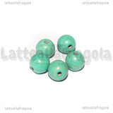 5 Perle in Pasta di Turchese azzurro 8mm