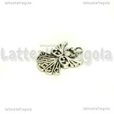 Ciondolo Angelo in metallo argento antico 20x14mm