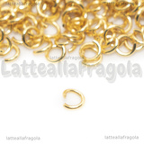 50 Anellini apribili in Acciaio Gold Plated 4x0.8mm