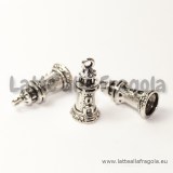 Ciondolo 3D faro in metallo argento antico 20.5x9mm