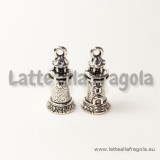 Ciondolo 3D faro in metallo argento antico 20.5x9mm