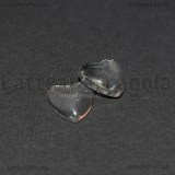 Cabochon Cuore in vetro trasparente effetto lente 10mm
