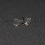 Cabochon Cuore in vetro trasparente effetto lente 10mm