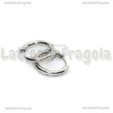 Creole in Acciaio Inox con strass 17x2.5mm