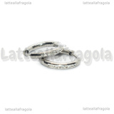 Creole in Acciaio Inox con strass 17x2.5mm