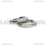 Creole in Acciaio Inox con strass 17x2.5mm
