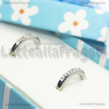 Creole in Acciaio Inox con strass 17x2.5mm