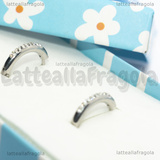 Creole in Acciaio Inox con strass 17x2.5mm