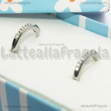 Creole in Acciaio Inox con strass 17x2.5mm