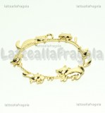 Ciondolo Bezel Cornice Gattini in metallo dorato 45x55mm