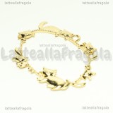 Ciondolo Bezel Cornice Gattini in metallo dorato 45x55mm