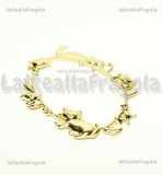 Ciondolo Bezel Cornice Gattini in metallo dorato 45x55mm