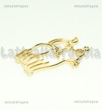 Ciondolo Bezel Luna di Sailor Moon in metallo dorato 50x33mm