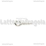 30 Ganci a vite con occhiello 10x4mm in metallo Silver Plated