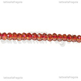 Rondelle mezzocristallo sfaccettato Corallo 3x2mm filo 37cm