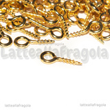 15 Ganci a vite con occhiello in Acciaio Inox Dorato 10x4mm