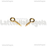 15 Ganci a vite con occhiello in Acciaio Inox Dorato 10x4mm